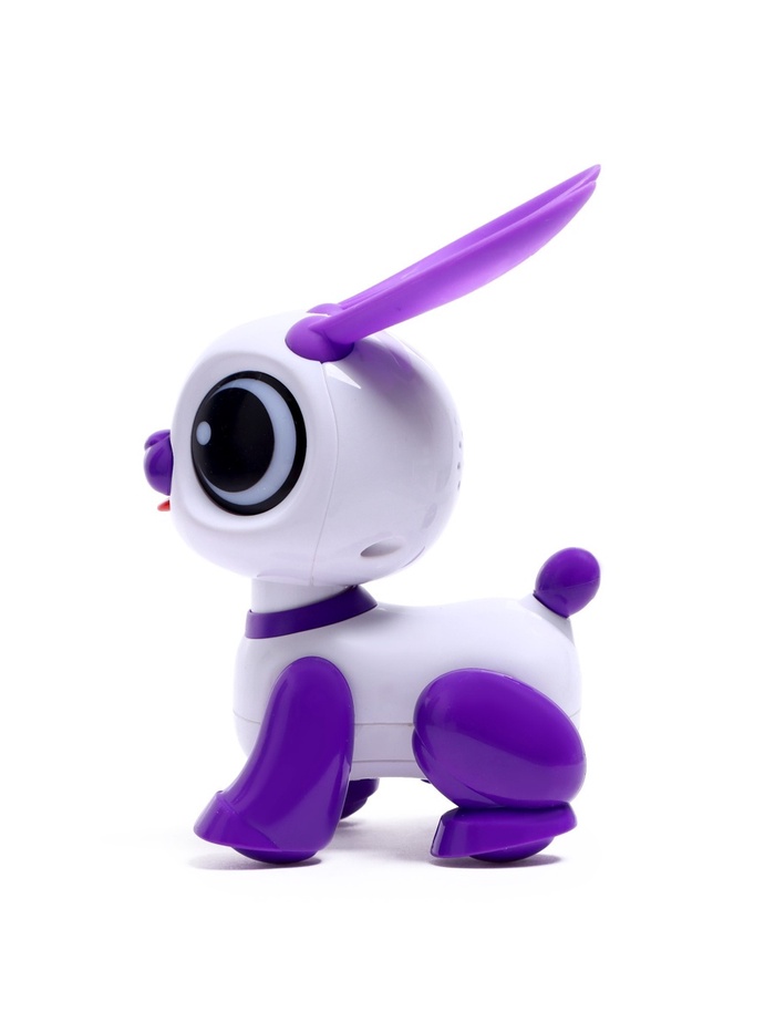Робот кролик «Питомец» IQ BOT, интерактивный: с записью звуков, реагирует на хлопки, звук, свет, на батарейках, розовый - фото 51877677