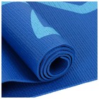 Коврик для йоги Sangh «Девушка и лотос», 173х61х0,4 см, цвет синий - фото 3869371