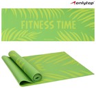 Коврик для фитнеса Fitness time 173 х 61 х 0,4 см, цвет зелёный - Фото 1