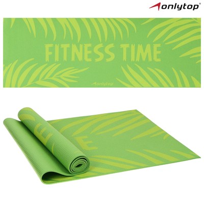 Коврик для фитнеса Fitness time 173 х 61 х 0,4 см, цвет зелёный