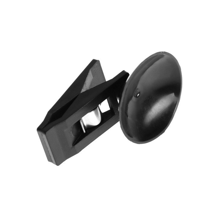 Присоска на лобовое стекло с зажимом, пластик, чёрный - Фото 1