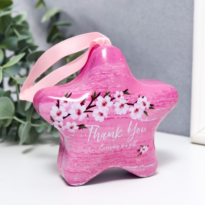 Шкатулка металл звёздочка "Сакура" 5х10х10 см