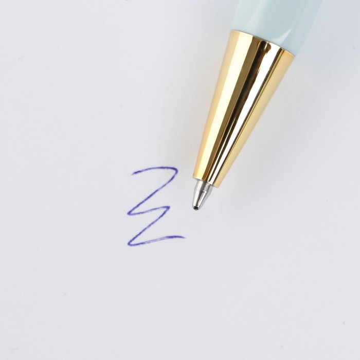 Ручка шариковая синяя паста 0.7 мм «Самая лучшая» пластик с тиснением на корпусе - фото 1926355844
