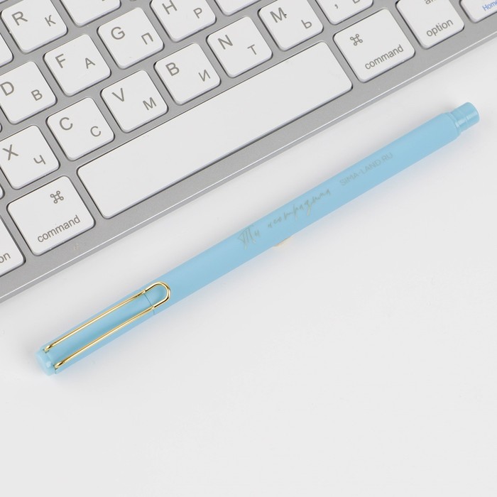 Ручка шариковая синяя паста 0.38 мм «Лучшей на свете» пластик матовая, в подарочной коробке - фото 1907379274