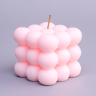 Свеча фигурная "Бабл куб", 6 см, розовая - Фото 3