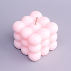 Свеча фигурная "Бабл куб", 6 см, розовая - фото 9496062