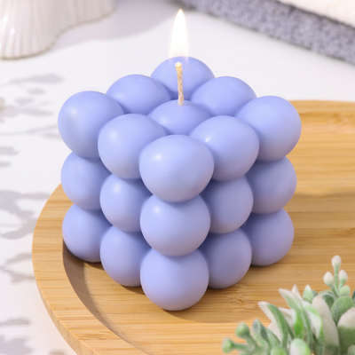 Свеча фигурная "Бабл куб", 6 см, лавандовая