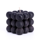 Свеча фигурная "Бабл куб", 6 см, черная - Фото 3