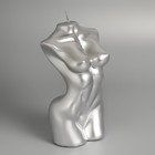 Свеча декоративная лакированная «Женский силуэт», 15 см, серебро 7471623