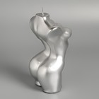 Свеча декоративная лакированная «Женский силуэт», 15 см, серебро 7471623