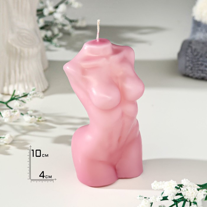 Свеча фигурная "Женский силуэт", 10 см, розовая - Фото 1