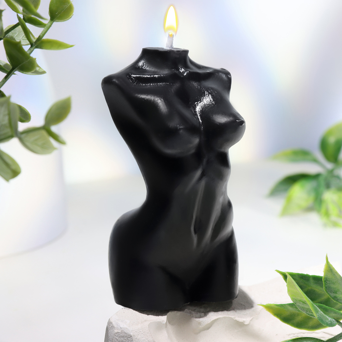 Свеча фигурная "Женский силуэт", 10 см, черная - Фото 1