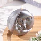Свеча фигурная лакированная "Солнце и луна", 6х2,5 см, серебро - Фото 2