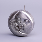 Свеча фигурная лакированная "Солнце и луна", 6х2,5 см, серебро - Фото 4