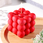 Свеча фигурная "Бабл куб", 6 см, красная - фото 9580227