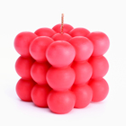 Свеча фигурная "Бабл куб", 6 см, красная - фото 9580228