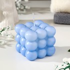 Свеча фигурная "Бабл куб", 6 см, голубая - фото 6061754