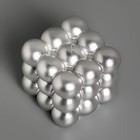 Свеча фигурная лакированная "Бабл куб", 6 см, серебро - Фото 4