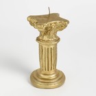Свеча фигурная лакированная "Колонна большая", 10х5 см, золото - Фото 3