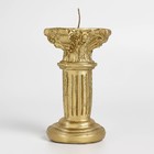 Свеча фигурная лакированная "Колонна большая", 10х5 см, золото - Фото 4