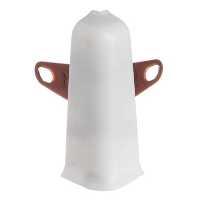 Угол наружный (внешний) для плинтуса «Деконика», с крепежом, 70 мм, цвет 001 белый