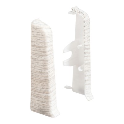 Торцевые заглушки для плинтуса «Деконика», пара, 70 мм, цвет 265 клен патина