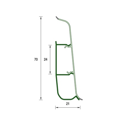 Плинтус напольный «Деконика», 70×2200 мм, цвет 303 Венге темный