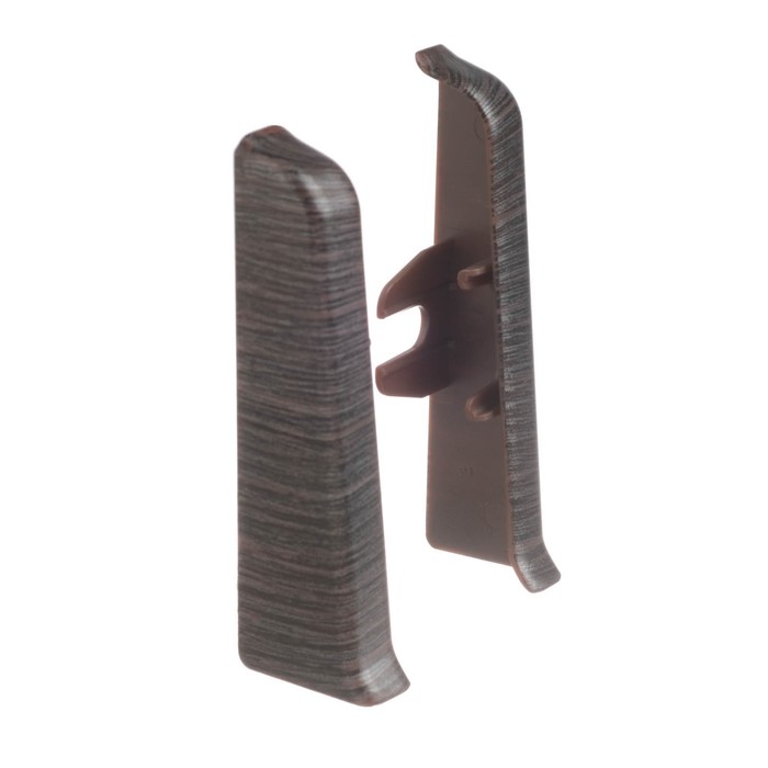 Торцевые заглушки для плинтуса «Деконика», пара, 70 мм, цвет 303 венге тёмный - Фото 1