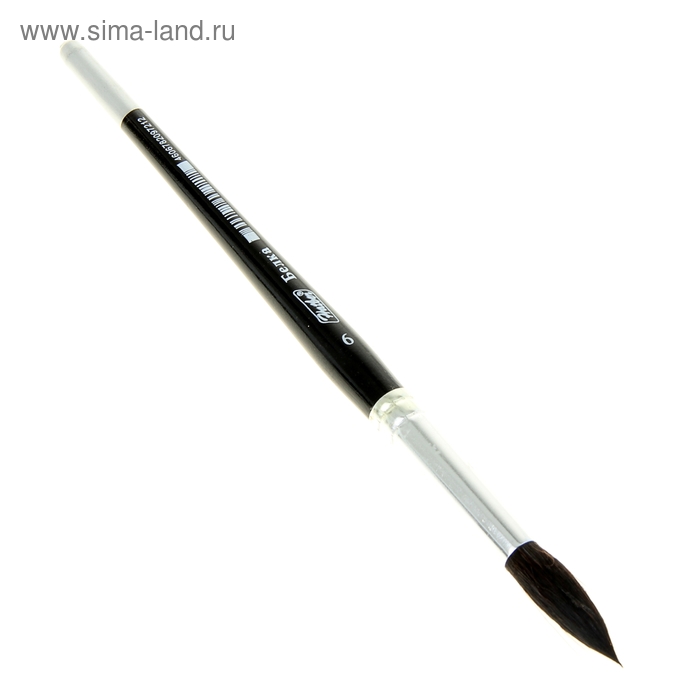 Кисть белка круглая №9, с защитным пластиковым колпачком