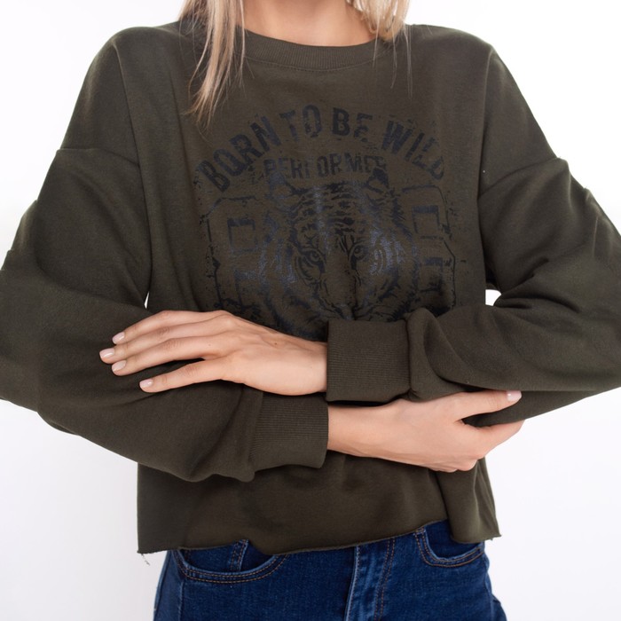 Свитшот женский, цвет хаки, размер 44 52936