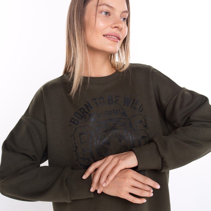 Свитшот женский, цвет хаки, размер 50 52939