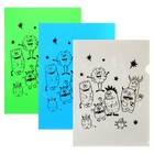 Набор папок-уголков А4, 180 мкм, Calligrata «Монстрики», полупрозрачные, 6 штук, с принтом, микс - Фото 2