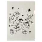 Набор папок-уголков А4, 180 мкм, Calligrata «Монстрики», полупрозрачные, 6 штук, с принтом, микс - Фото 2