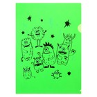 Набор папок-уголков А4, 180 мкм, Calligrata «Монстрики», полупрозрачные, 6 штук, с принтом, микс - Фото 4