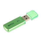 Флешка Silicon Power Helios 101, 4 Гб, USB2.0, чт до 25 Мб/с, зап до 15 Мб/с, зелёная - Фото 1