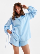 Костюм женский (блузка, шорты) MINAKU: Casual Collection, голубой, размер 42 - Фото 1