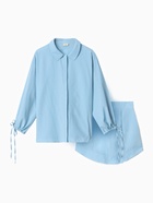 Костюм женский (блузка, шорты) MINAKU: Casual Collection, голубой, размер 46 - Фото 7