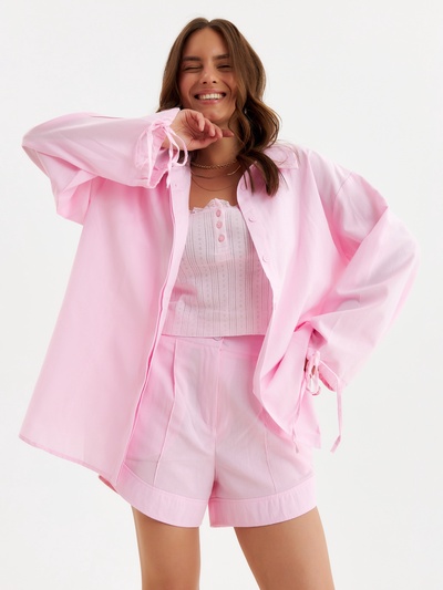 Костюм женский (рубашка, шорты) MINAKU: Casual Collection цвет розовый, размер 42