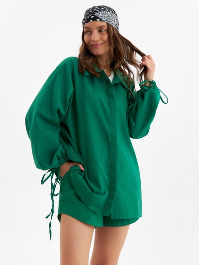 Костюм женский (блузка, шорты) MINAKU: Casual Collection, зелёный, размер 42