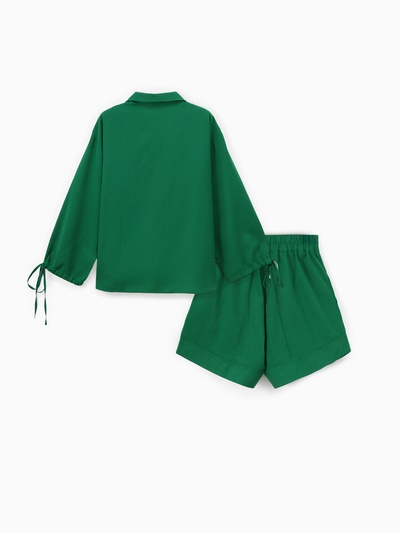 Костюм женский (блузка, шорты) MINAKU: Casual Collection, зелёный, размер 42