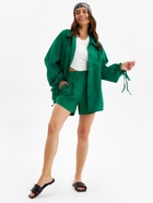 Костюм женский (блузка, шорты) MINAKU: Casual Collection цвет зелёный, размер 48 - Фото 3