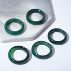 Кольцо "Агат тёмно-зелёный" с прожилками 5мм, размер МИКС (16-20) - фото 9574483