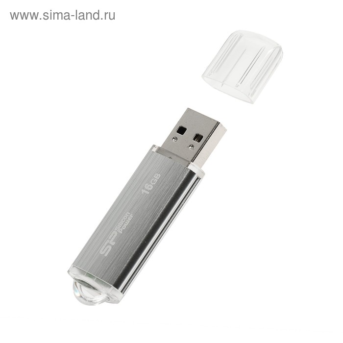 Флешка Silicon Power ULTIMA II-I Series, 16 Гб, USB2.0, чт до 25 Мб/с, зап до 15 Мб/с,серебр - Фото 1