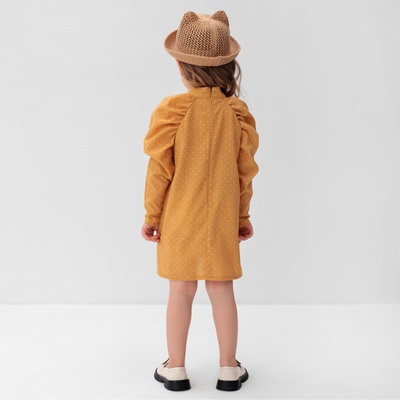 Платье для девочки MINAKU: Cotton collection, горчичное, рост 104 см
