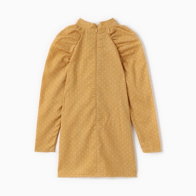 Платье для девочки MINAKU: Cotton collection, горчичное, рост 128 см