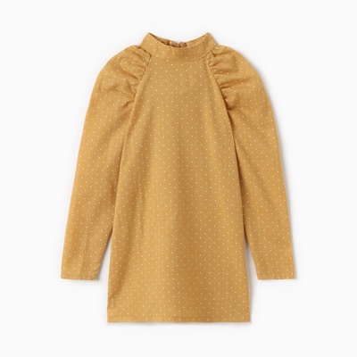 Платье для девочки MINAKU: Cotton collection, горчичное, рост 128 см
