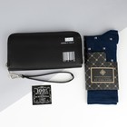 Набор подарочный, мужской «Настоящий», портмоне, носки, открытка - фото 57955452