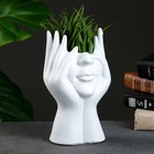 Кашпо - органайзер "Руки и лицо" белое, 21х13см - фото 40279521