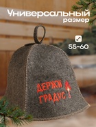 Шапка для бани "Держите градус!" шерсть 100% - фото 36314520