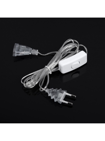 Удлинитель для комнатных гирлянд с выключателем, 3 м, прозрачная нить, УМС-вилка